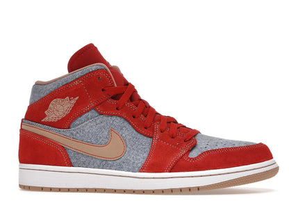 Jordan 1 Mid Denim Rouge (Homme)
