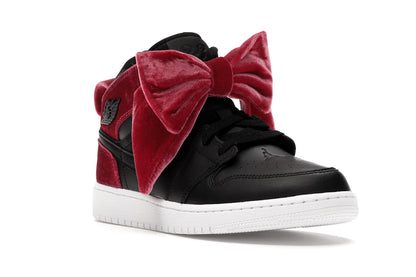 Jordan 1 Mid Bow Black Noble Red
