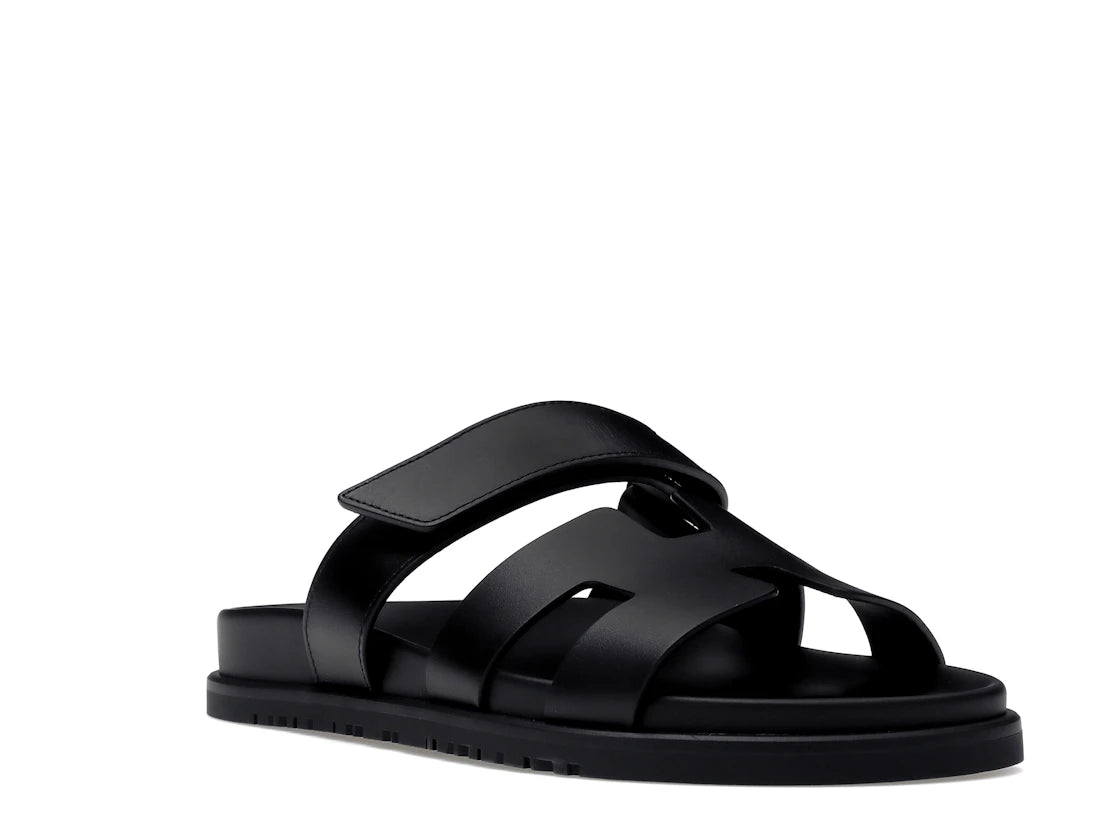 Hermes Chypre Sandal Noir Calfskin Leather