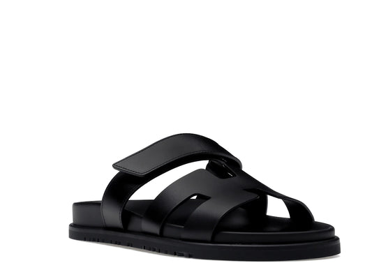 Hermes Chypre Sandal Noir Calfskin Leather