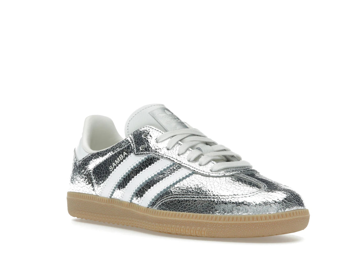 adidas Samba OG Silver Metallic Cracked Leather