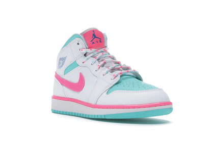Jordan 1 Mid White Pink Green Soar