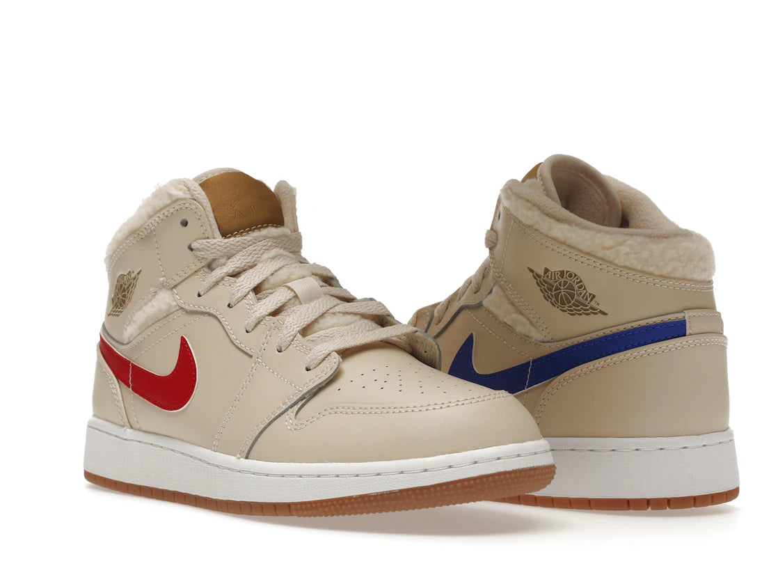 Jordan 1 Mid Utility Fleece Pearl White