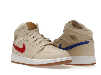 Jordan 1 Mid Utility Fleece Pearl White