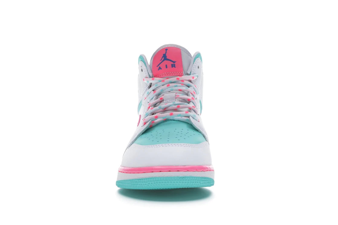 Jordan 1 Mid White Pink Green Soar