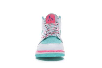Jordan 1 Mid White Pink Green Soar