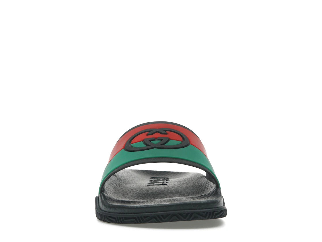 Gucci Slides Interlocking G Black Red Green