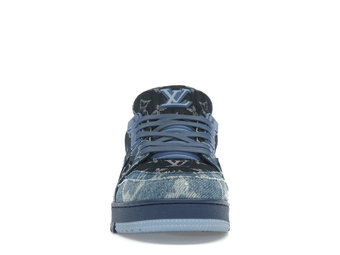 Louis Vuitton LV Trainer Blue Patchwork Monogram Denim