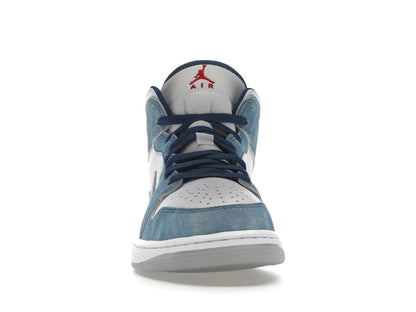 Jordan 1 Mid French Blue Fire Red
