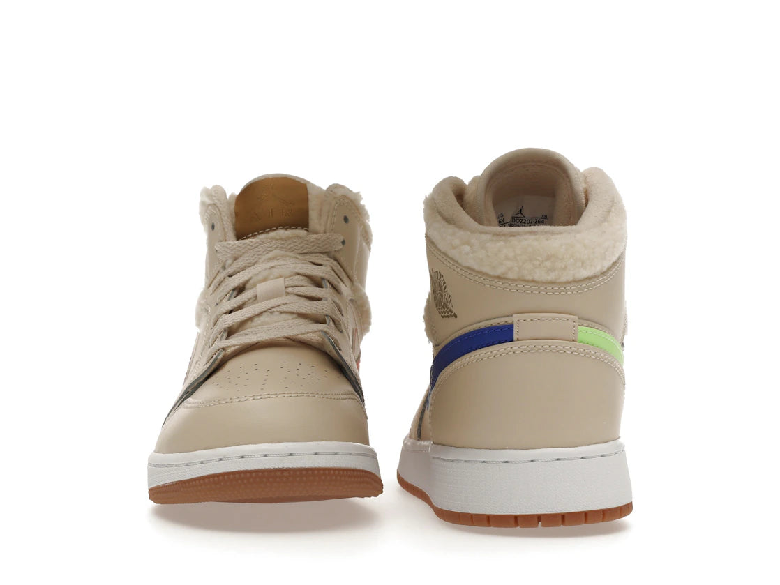 Jordan 1 Mid Utility Fleece Pearl White