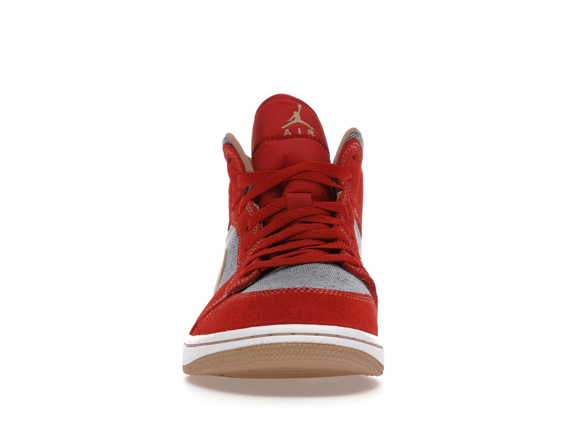 Jordan 1 Mid Denim Rouge (Homme)