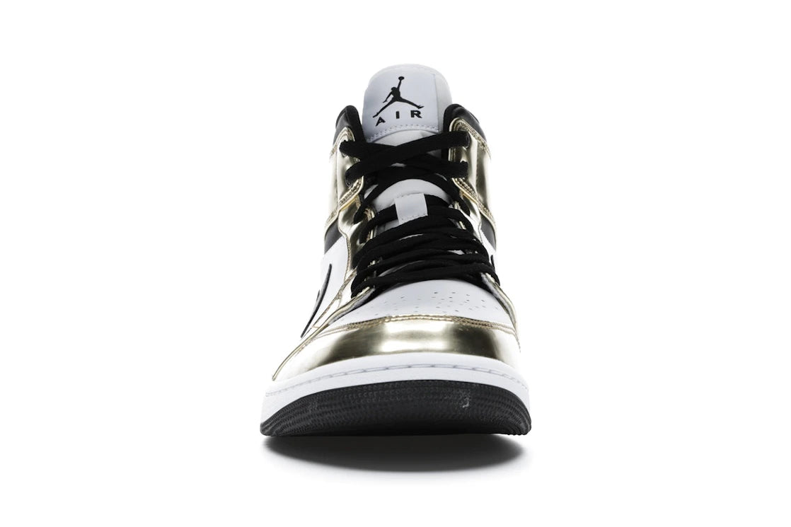 Jordan 1 Mid Or Métallisé Noir Blanc (Homme)