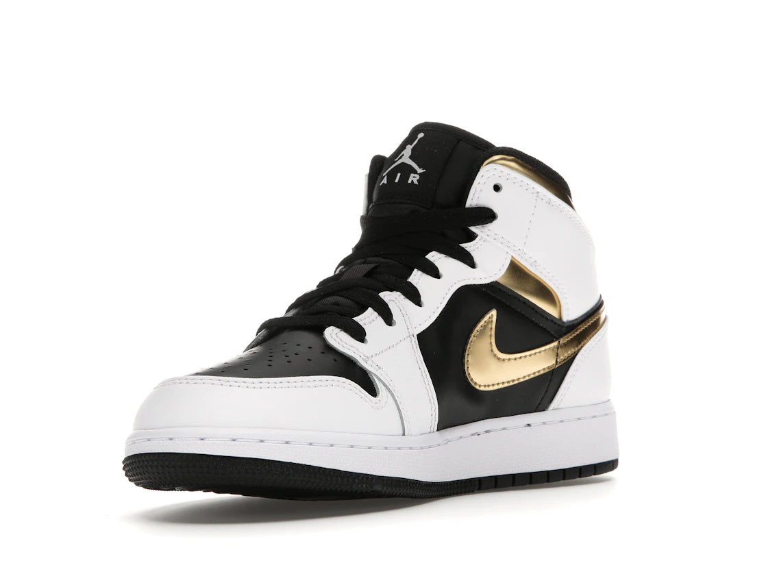 Jordan 1 Mid White Gold Black