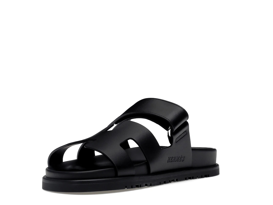 Hermes Chypre Sandal Noir Calfskin Leather