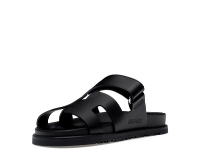 Hermes Chypre Sandal Noir Calfskin Leather