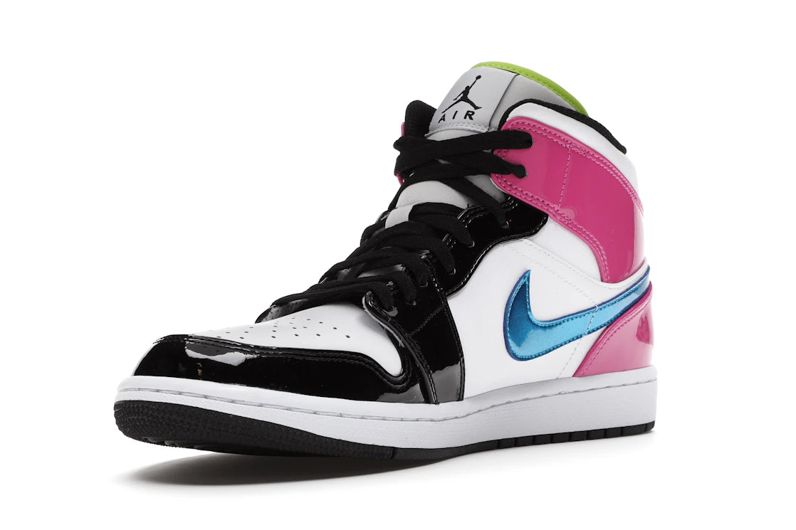 Jordan 1 Mid White Black Cyber Pink