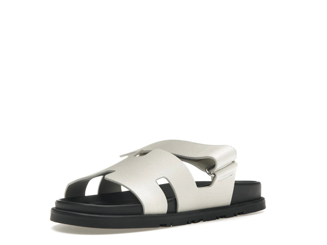 Hermes Chypre Sandal Blanc Epsom Leather