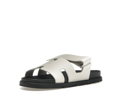 Hermes Chypre Sandal Blanc Epsom Leather