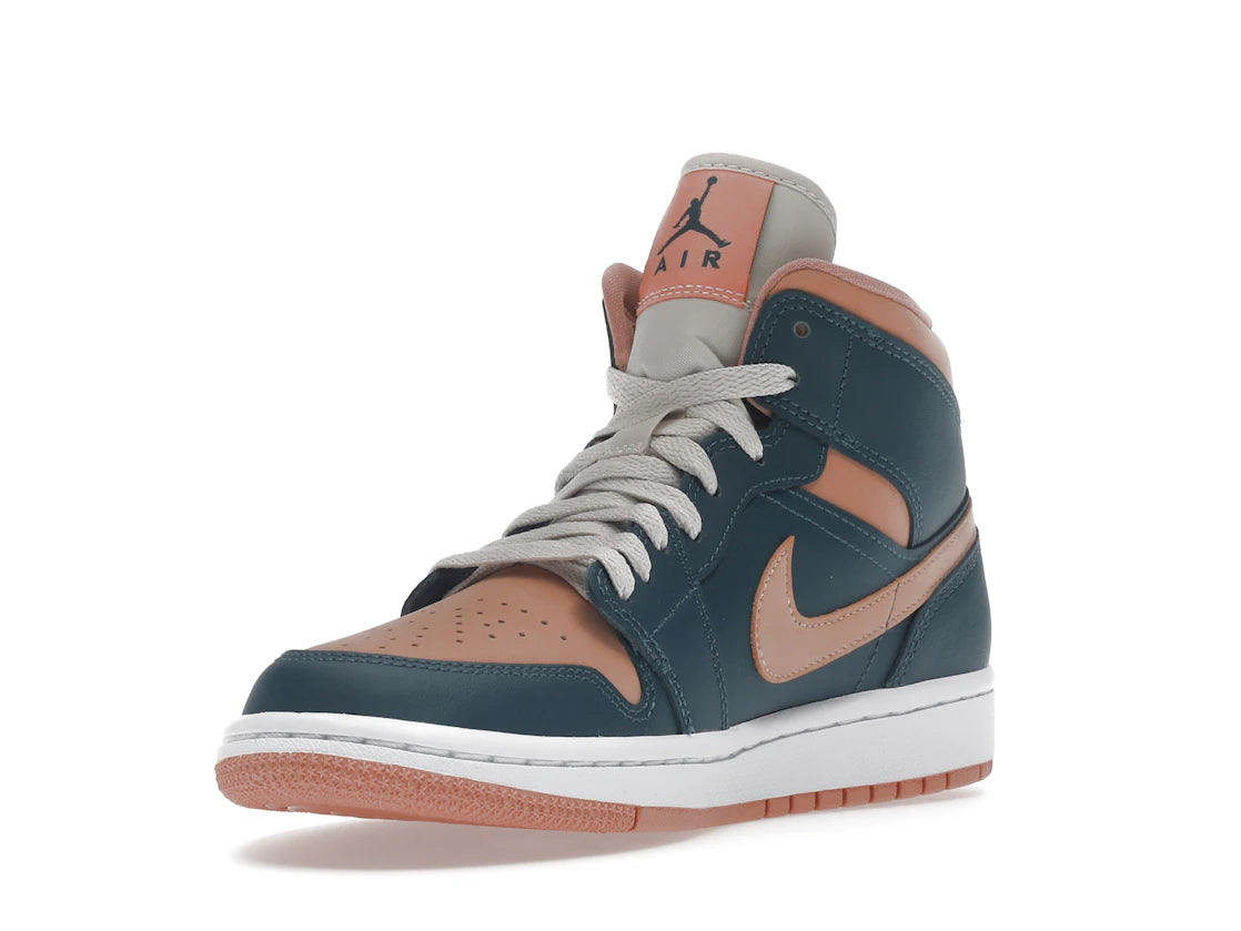 Jordan 1 Mid Vert Turquoise Foncé (Femme)