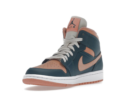 Jordan 1 Mid Vert Turquoise Foncé (Femme)