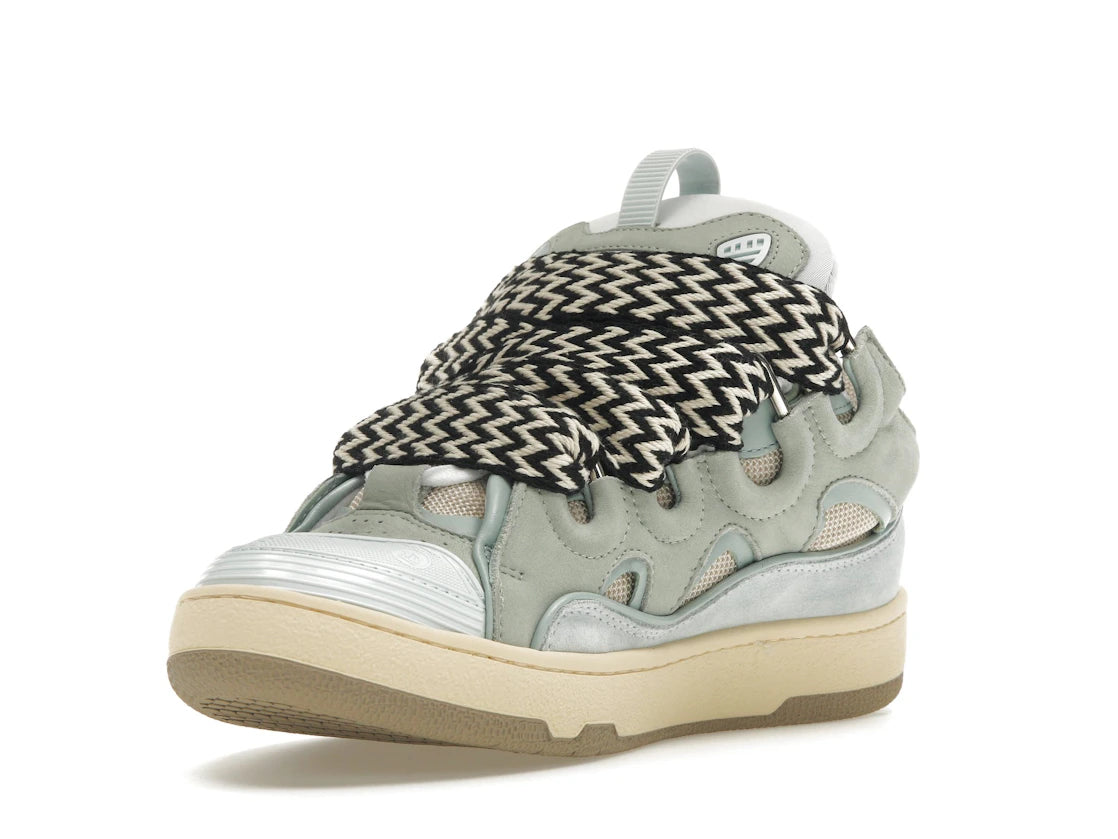 Lanvin Leather Curb Sneaker Light Blue