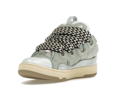 Lanvin Leather Curb Sneaker Light Blue