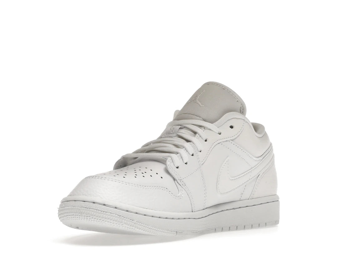 Jordan 1 Low Triple White Tumbled Leather