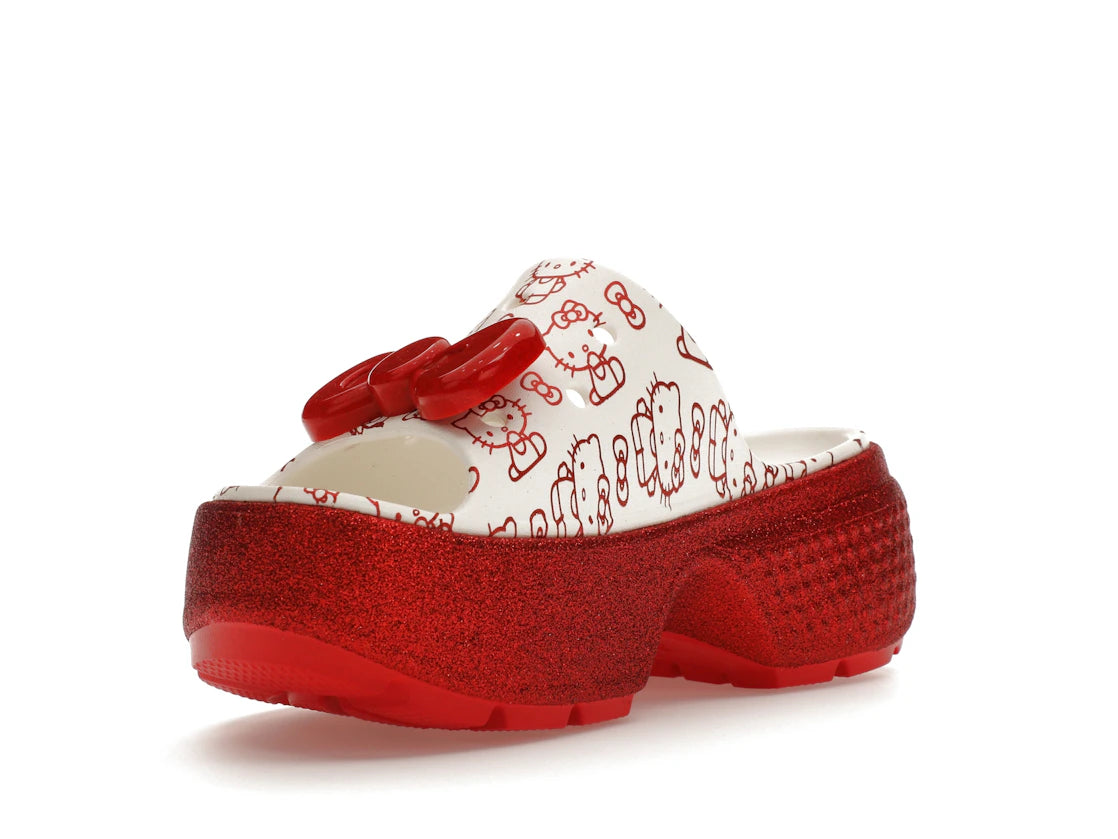 Crocs Stomp Slide Hello Kitty 50th Anniversary Red Glitter