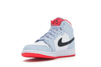 Jordan 1 Mid Half Blue Polka Dot Swoosh