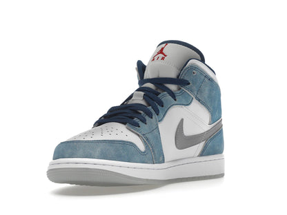 Jordan 1 Mid French Blue Fire Red