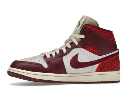 Jordan 1 Mid SE Tiki Leaf Team Red