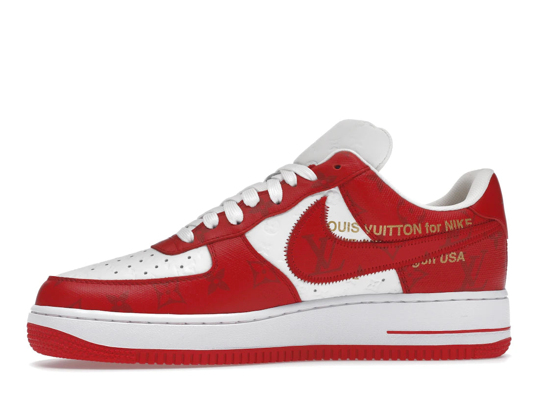 Louis Vuitton Nike Air Force 1 Low By Virgil Abloh White Red