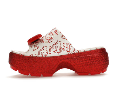 Crocs Stomp Slide Hello Kitty 50th Anniversary Red Glitter