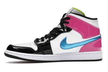 Jordan 1 Mid White Black Cyber Pink