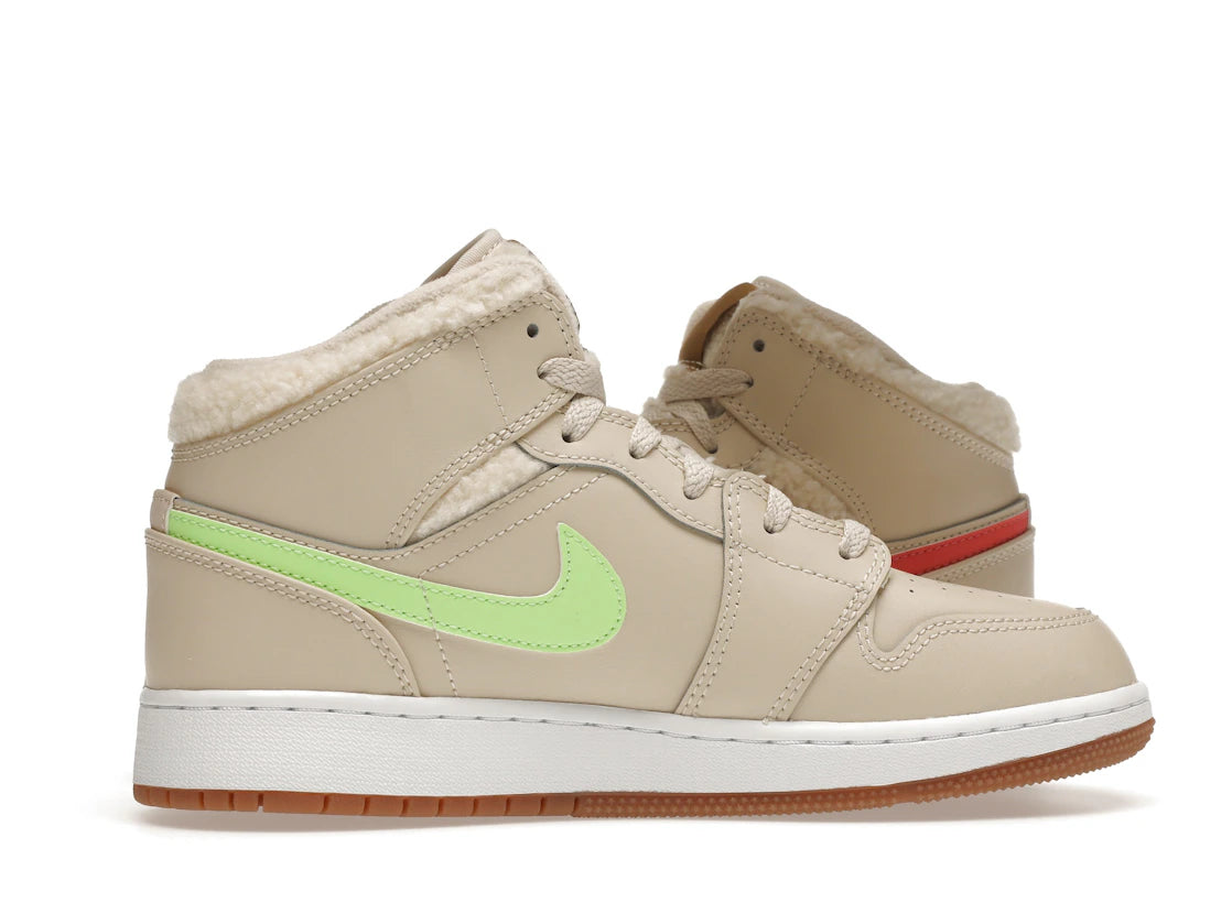 Jordan 1 Mid Utility Fleece Pearl White
