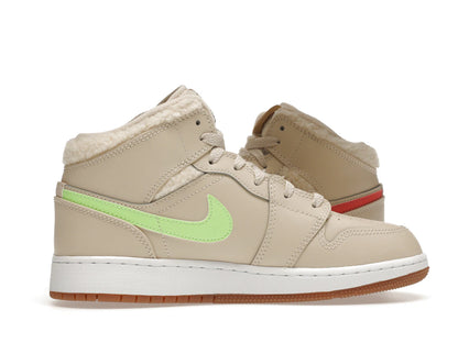 Jordan 1 Mid Utility Fleece Pearl White