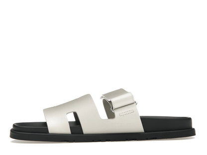 Hermes Chypre Sandal Blanc Epsom Leather
