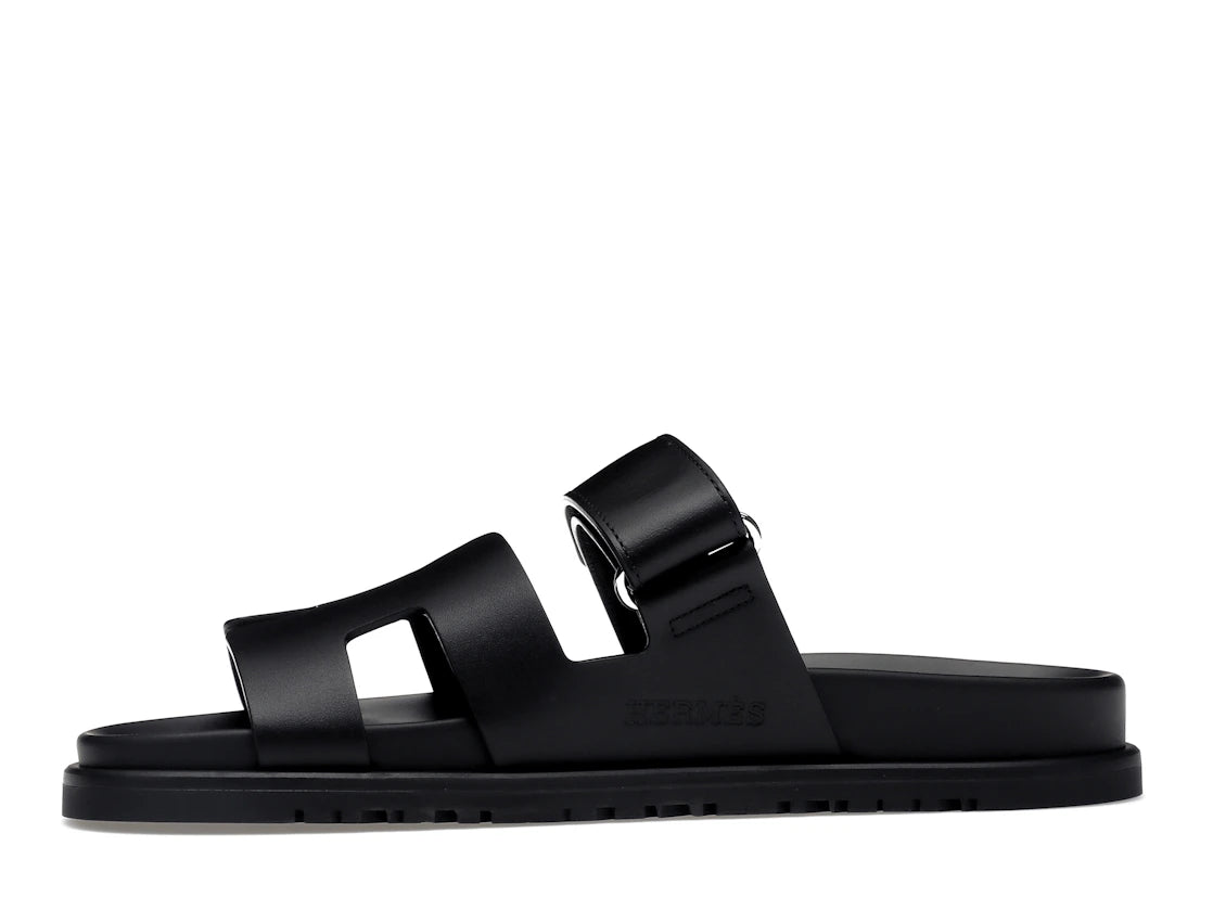 Hermes Chypre Sandal Noir Calfskin Leather