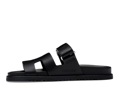 Hermes Chypre Sandal Noir Calfskin Leather