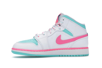 Jordan 1 Mid White Pink Green Soar