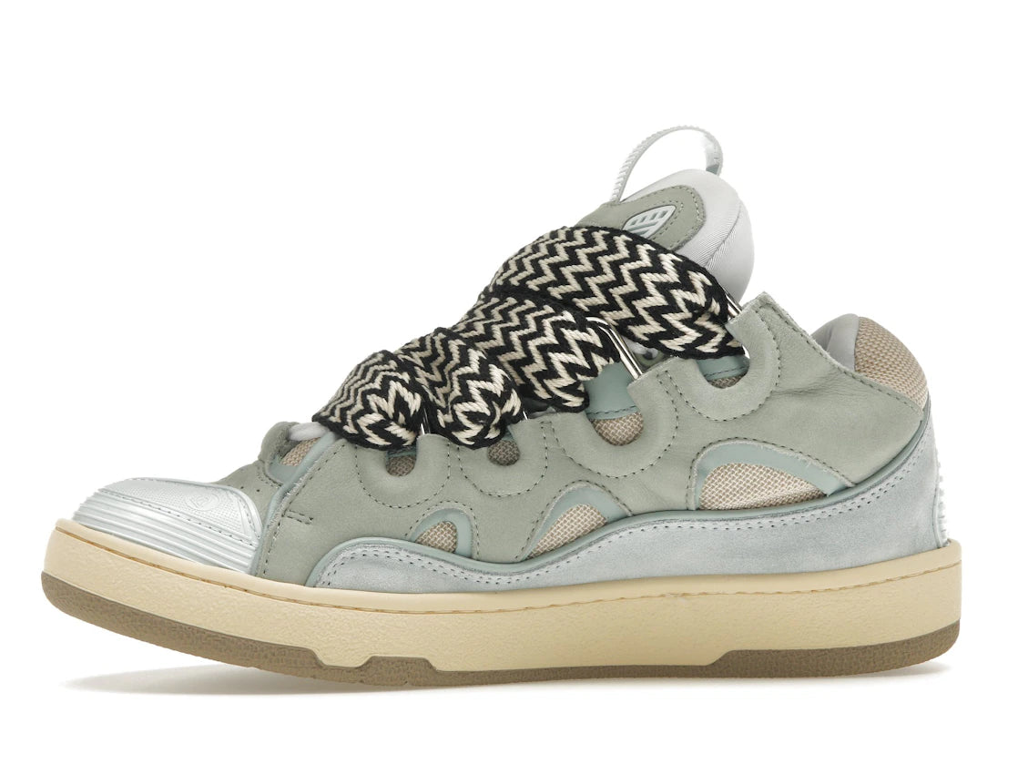 Lanvin Leather Curb Sneaker Light Blue