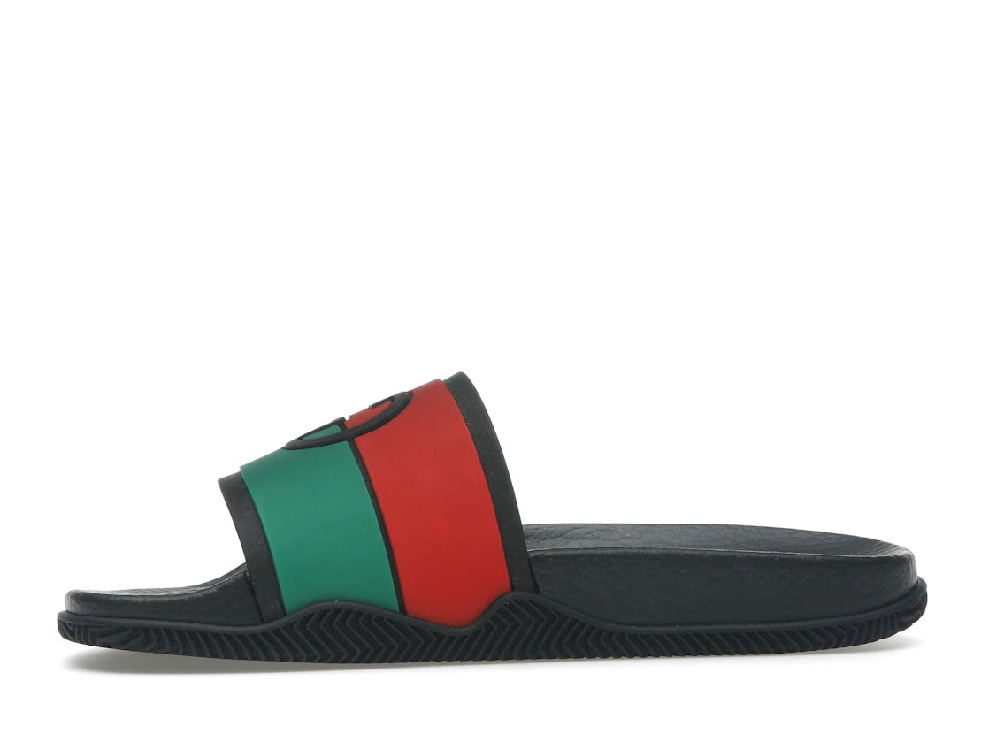 Gucci Slides Interlocking G Black Red Green