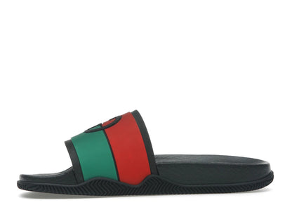Gucci Slides Interlocking G Black Red Green