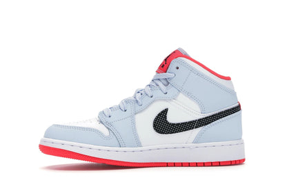 Jordan 1 Mid Half Blue Polka Dot Swoosh