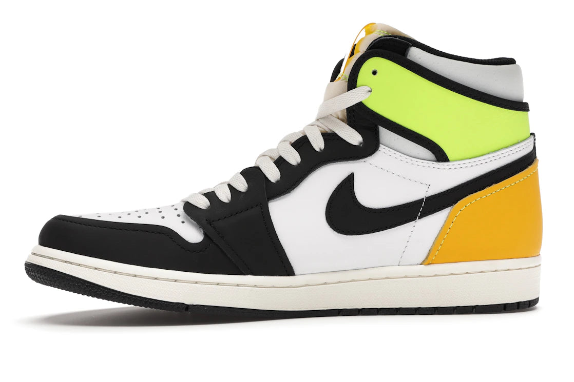 Jordan 1 Retro High White Black Volt University Gold