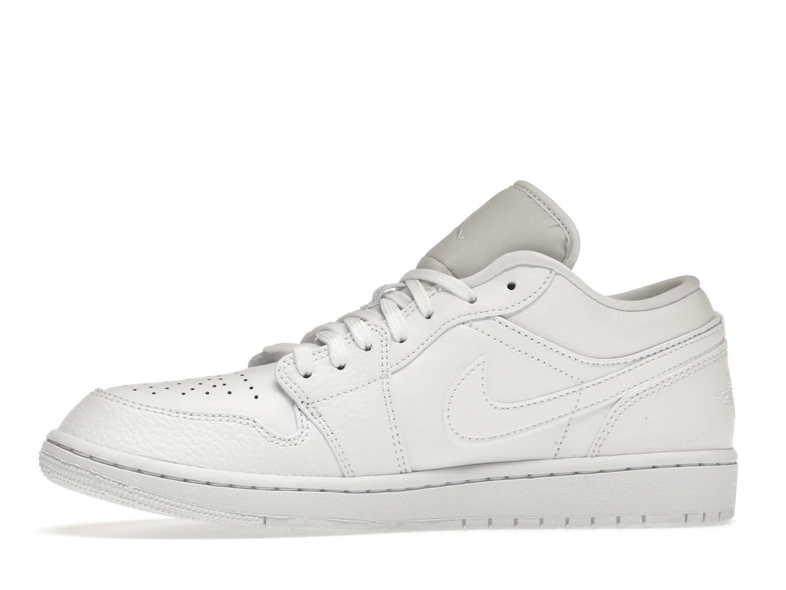 Jordan 1 Low Triple White Tumbled Leather