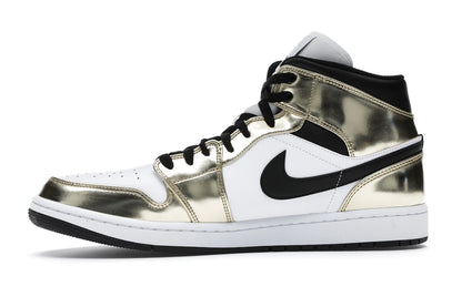 Jordan 1 Mid Or Métallisé Noir Blanc (Homme)