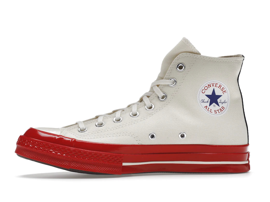 Converse Chuck Taylor All Star 70 Hi Comme des Garcons PLAY Egret Red Midsole