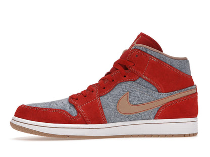 Jordan 1 Mid Denim Rouge (Homme)