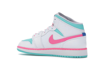 Jordan 1 Mid White Pink Green Soar